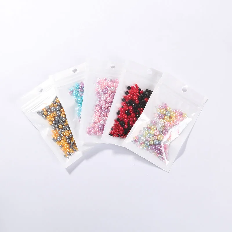 200Pcs Mixed Pearls 3/4/5/6/8mm With Hole Colorful Pearls Round Acrylic Imitation Pearl Beads Diy for Jewelry Making/Nail Art