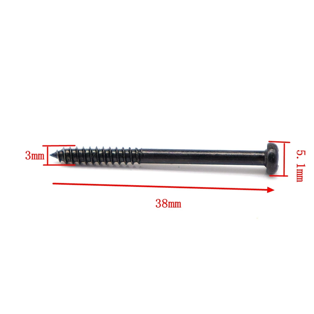 30 Stück Schrauben für E-Gitarren- und Bass-Tonabnehmer, feste Einstellschraube, Befestigungsschraube mit Feder, 3 x 38 mm – Detail 12