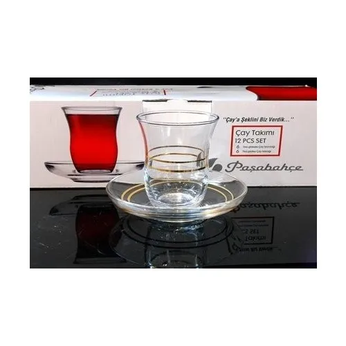 Pasabahce 97788 Gilded Tea Set 95 Cc 12 Piece