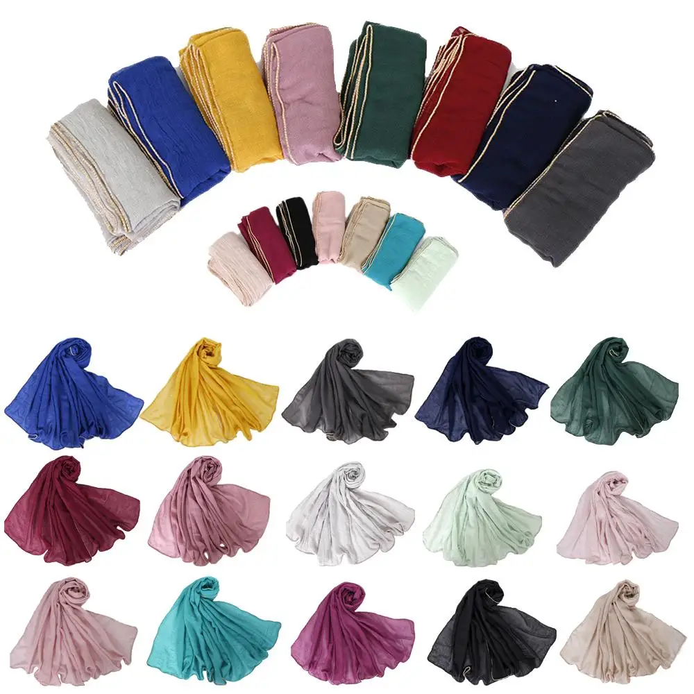 

New Muslim Women Long Scarf Scarves Cotton Hijab Headwear Shawl Wrap Stole Cape Arab Islamic Turban Headscarf Pashmina Fashion