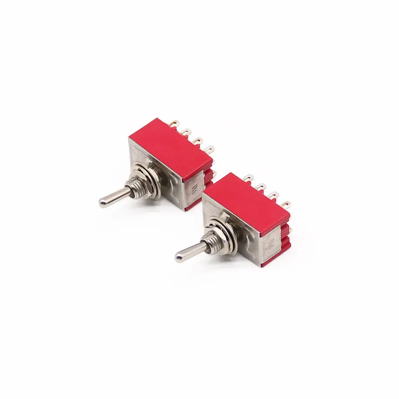 MTS-402 Red AC 250V 2A 125V 5A 12Pins 2Position 4PDT ON/ON Switch Mayitr Electrical Supplies Durable Mini MTS402 Toggle Switch