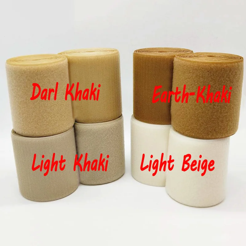10cm Width Khaki nylon no self adhesive tape hook loop fastener tape sewing Accessories sticker strip clothing stick tape