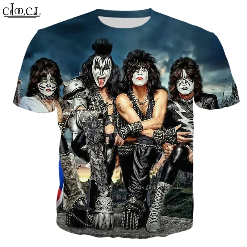 CLOOCL Rock Metal Kiss Band 3D Print Mens Women T Shirt Harajuku Fashion Short Sleeve Summer Hot Selling Unisex All-match Tops