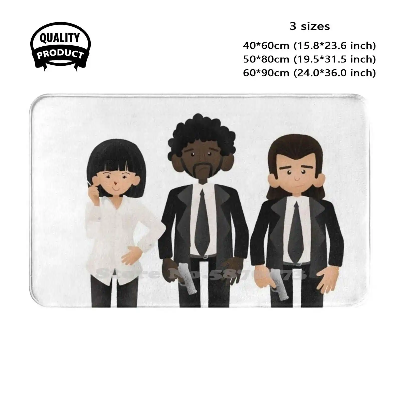 Pulp Fiction Soft Cushion Home Carpet Door Mat Car Rug Pulp Fiction Vincent Vega Jules Winnfield Mia Wallace Quentin Tarantino