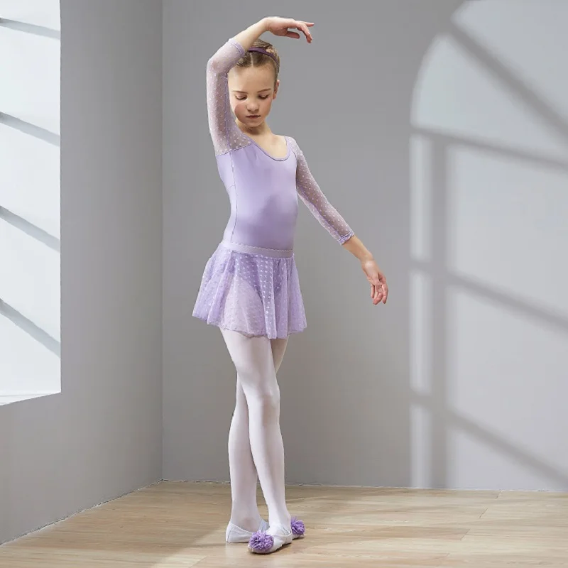 Abiti da ballo a maniche lunghe per ragazze, abito da ballo carino in cotone, abito da spettacolo teatrale per bambini, abito Tutu per bambini, gonne da ballo adorabili