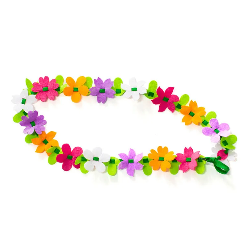 Collier de couronnes de fleurs non tissé fait à la main pour enfants, jouets artisanaux, sac de matériel de bricolage, cadeau de fête des enfants créatif