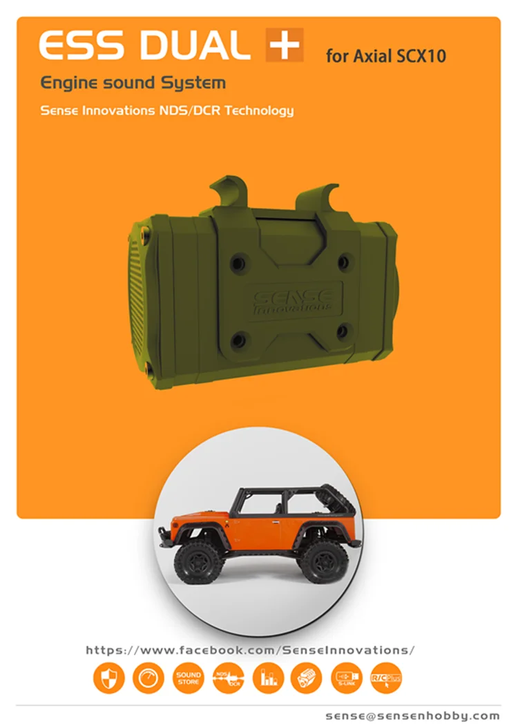 RC Car Sense ESS-ONE ESS-DUAL 2 Lautsprecher Motorgangssimulator für Axial SCX10 II WRAITH TRX-4 TRX4 TRX6 TRX-6