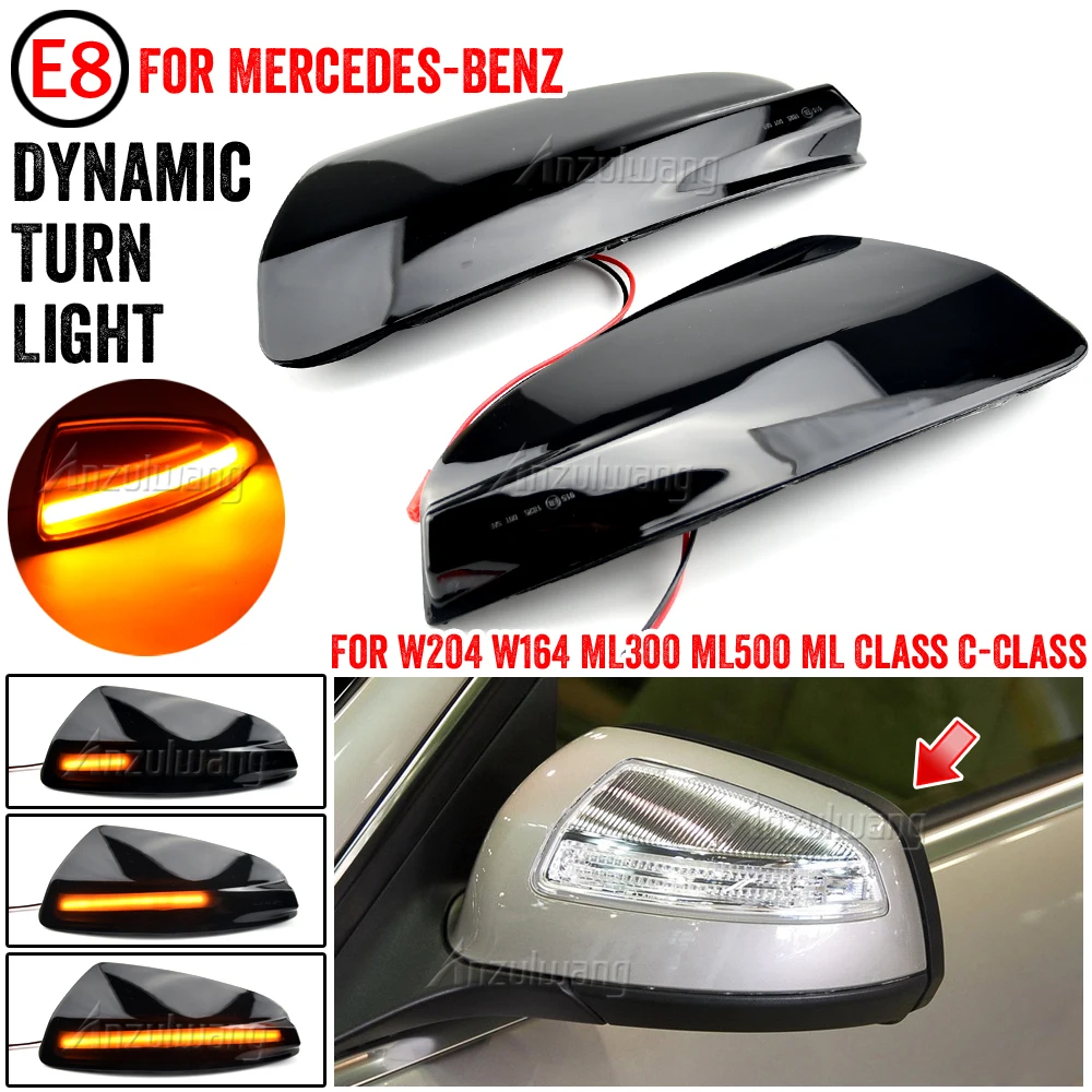 

LED Side Mirror Dynamic Turn Signal Blinker Light for Mercedes-Benz W204 W164 ML300 ML500 ML550 ML320 Rear View Mirror Lamp