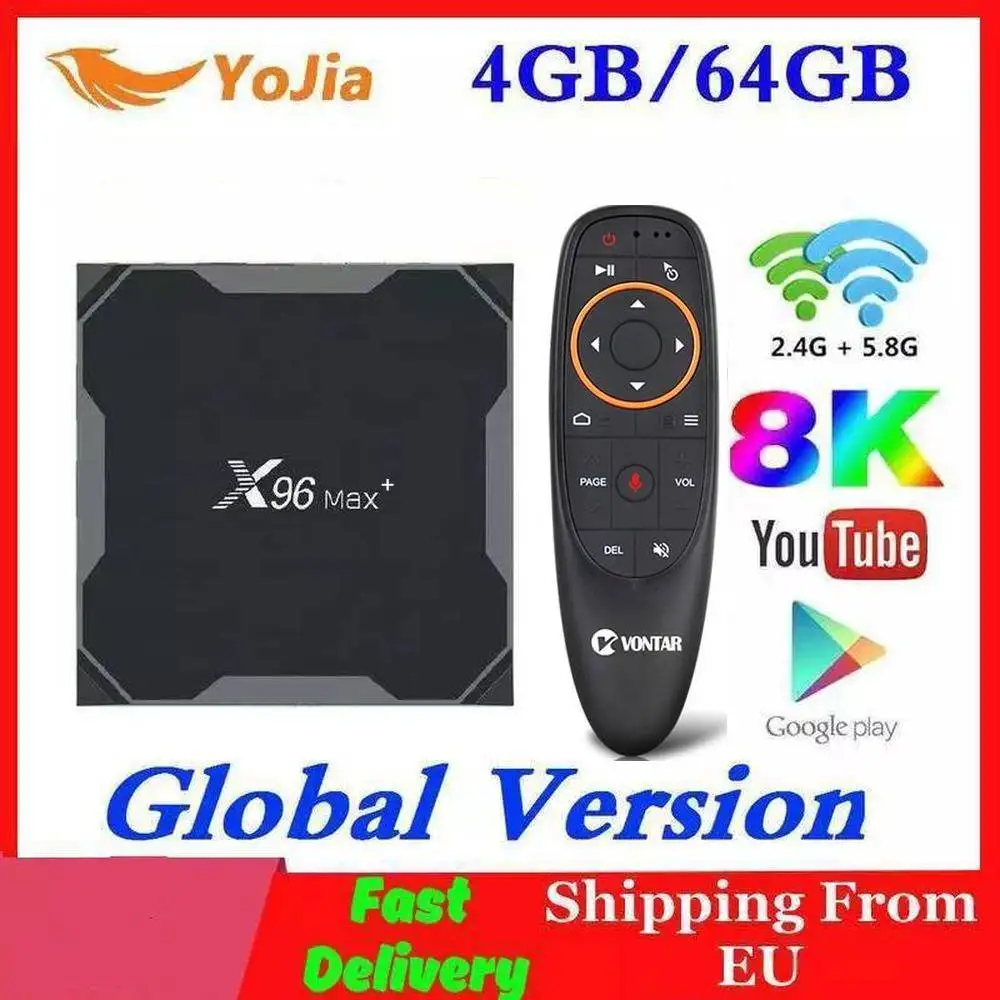 1000M Android 9.0 TV Box X96 Max Plus Amlogic S905x3 8K Smart Media Player 4GB RAM 64GB ROM X96Max Set top Box QuadCore 5G Wifi