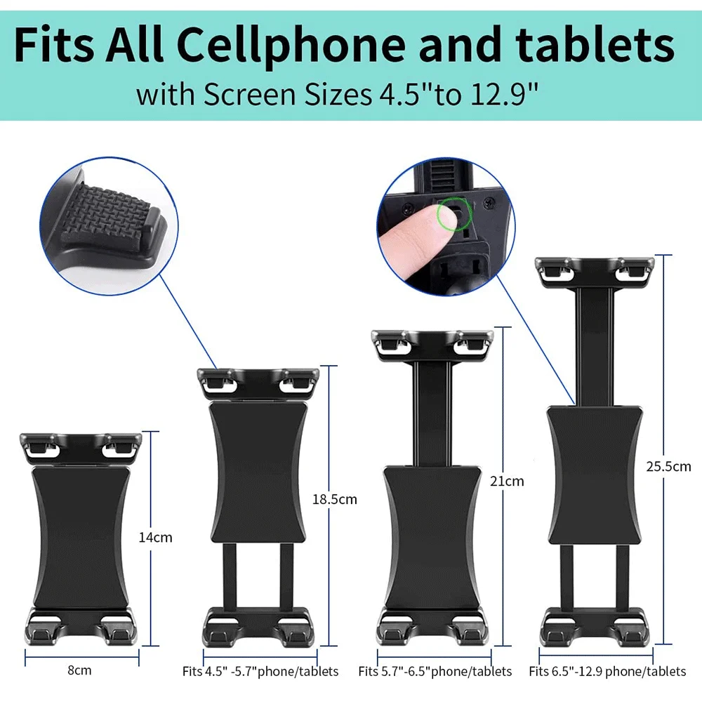 Suporte universal para tablet com ângulos ajustáveis, montagem para iPad Pro, Air, Mini, iPhone 15, motocicleta, bicicleta, suporte, suporte, 5-12,9\