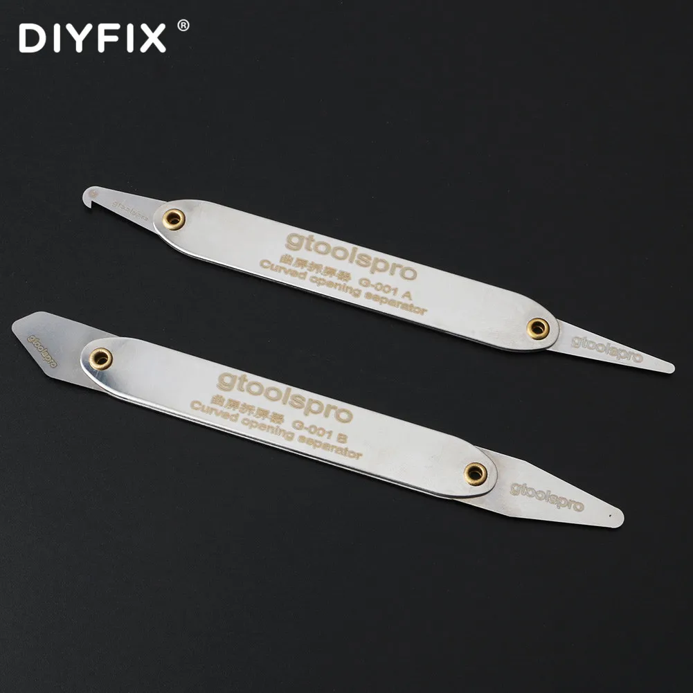 DIYFIX 2 In 1สแตนเลสสตีล Pry การ์ด Ultra บางโทรศัพท์มือถือแท็บเล็ตเปิดโค้งแยกถอดชิ้นส่วนซ่อมเครื่องมือ