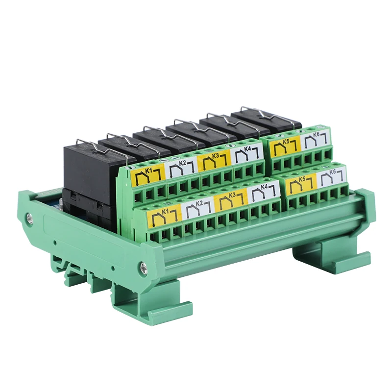 

6-Channel 2NO 2NC 8 Pins Hongfa Relay Module JQX-115F DC12V 24V Electromagnetic Relays Modules For PLC Expansion Board