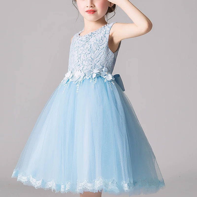 Kids Girls‘ Dress Wedding Party Clothes Flower Beading Gown Princess Summer Girls Frock Costumes Children\'s Elegant Dress