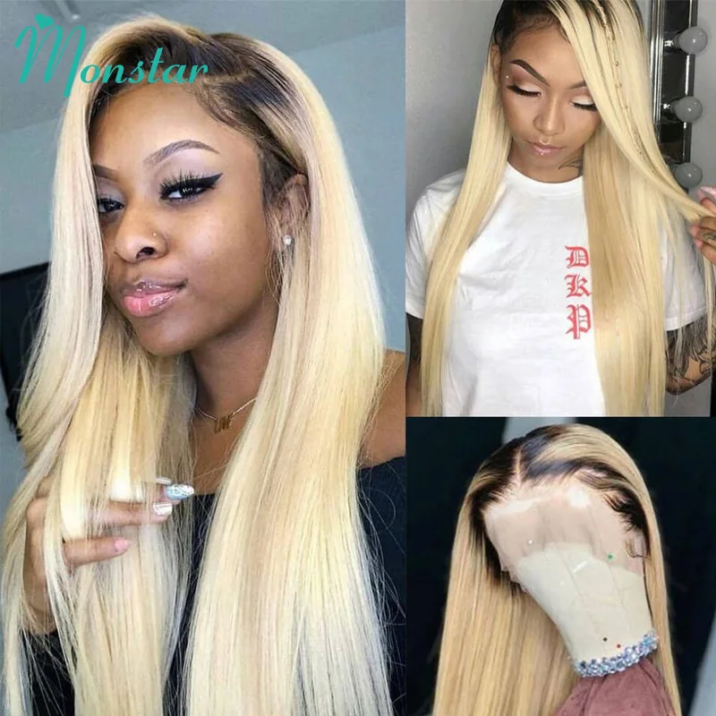 13x6 Brazilian Straight Lace Front Wigs Full Lace Human Hair Wig Lace Front Frontal Ombre Blonde 613 Lace Frontal Wigs for Women