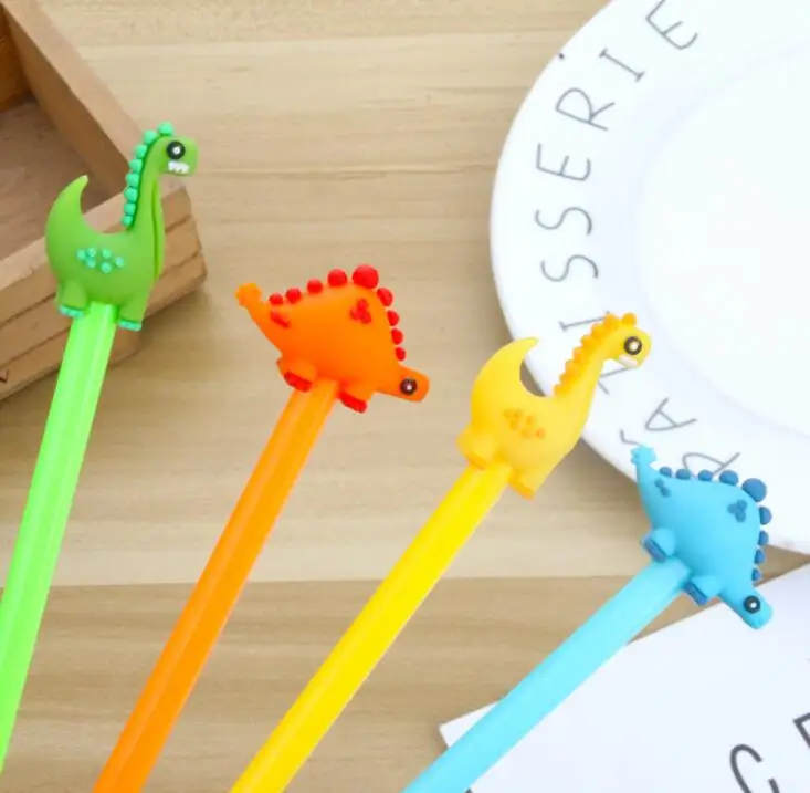 1500pcs Cartoon Creative Dinosaur Gel Pen Kawaii Promotional Gift Silicone Stationery Pen Student School Office Supply Free Ship