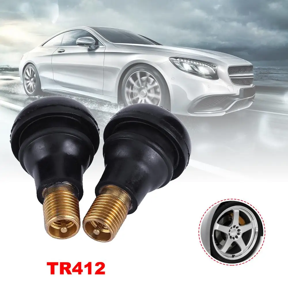 

SALE 10/25Pcs Universal TR412 Snap-in Car Tubeless Tyre Valve Stems Rubber Copper Vacuum Tire Air Valve for Auto Motorcycle Moto