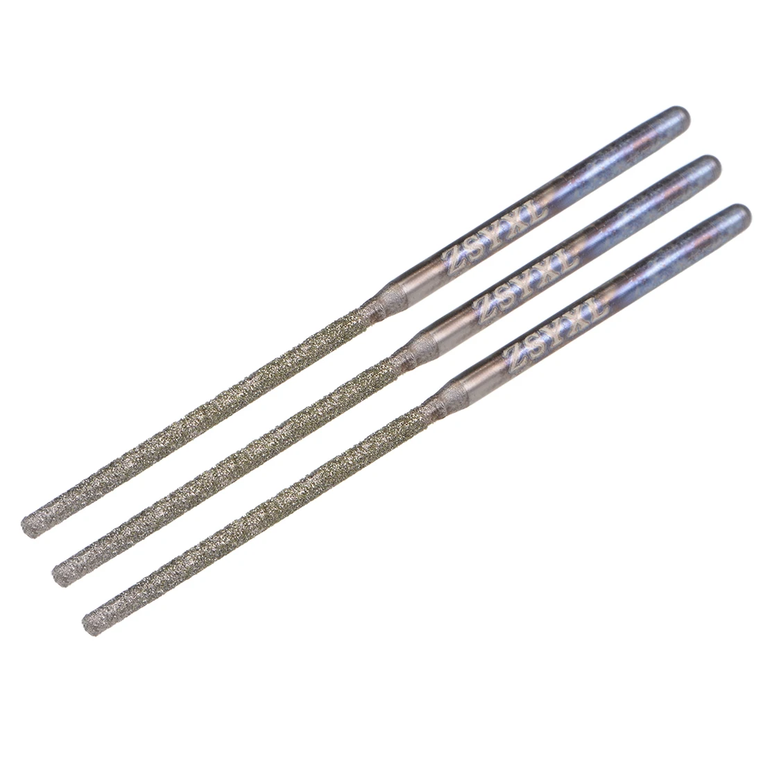 

3Pcs Mini Diamond Burrs Grinding Drill Bits 2.35mm Shank 1.8mm Cylindrical Ball Nose Diamond Abrasive Bits for Rotary Tool