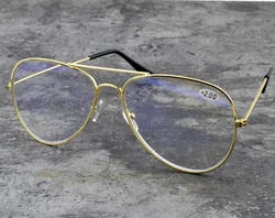 Men Women Progressive Double Bridged Aviation Style Reading Glasses See Far and See Near +1 to +4