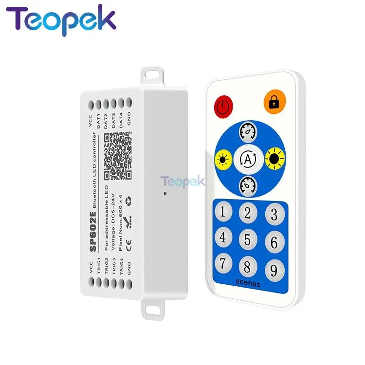 SP601E SP602E SP608E kontroler LED pikseli Bluetooth wbudowany adresowalny pikseli taśma LED RGB pilot do muzyki IOS/aplikacja na androida