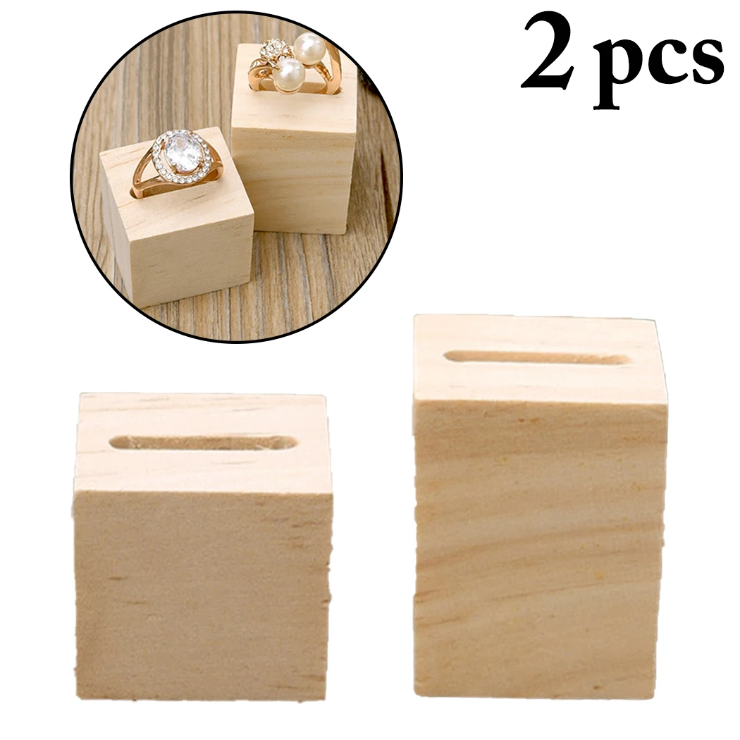 2PCS Ring Display Stand Wood Creative Jewelry Holder Jewelry Display Holder Jewelry Storage Ring Holder Keep Accessories