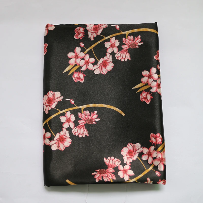 By Meter Blumen-Satin-Stoff, glänzend, weich, Schal, Hemd, Nachtwäsche, Material Charmeuse – Detail 35