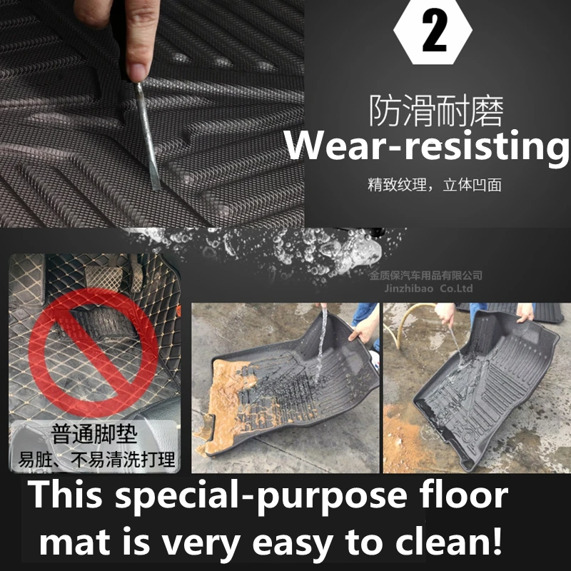 Use for TOYOTA Hilux REVO custom car All-Weather TPO Floor foot Mat Full Set Trim to Fit For Hilux REVO waterproof floor mat