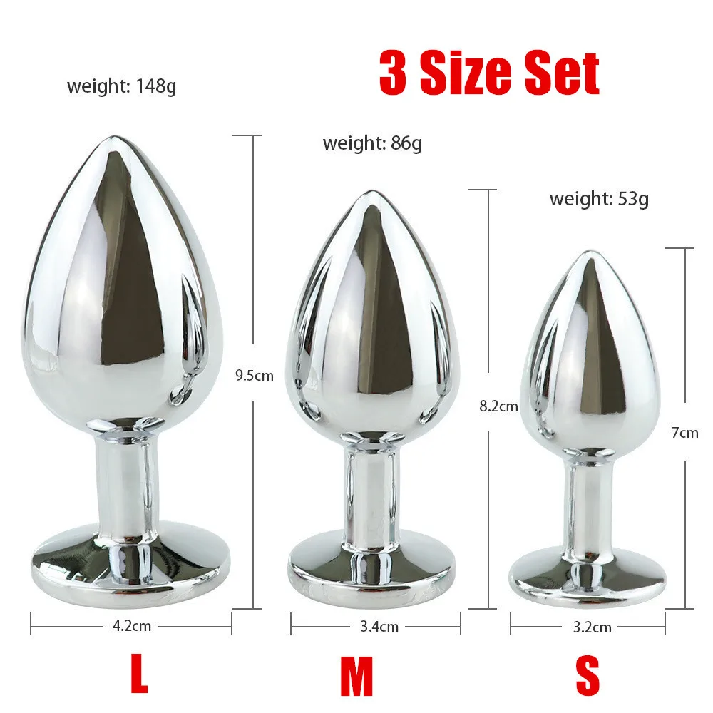 3pcs Set SML Stainless Steel Metal Anal Plug Ass Buttplug Prostate Massager Sex Toys for Couples Women Men Adult Erotic Products