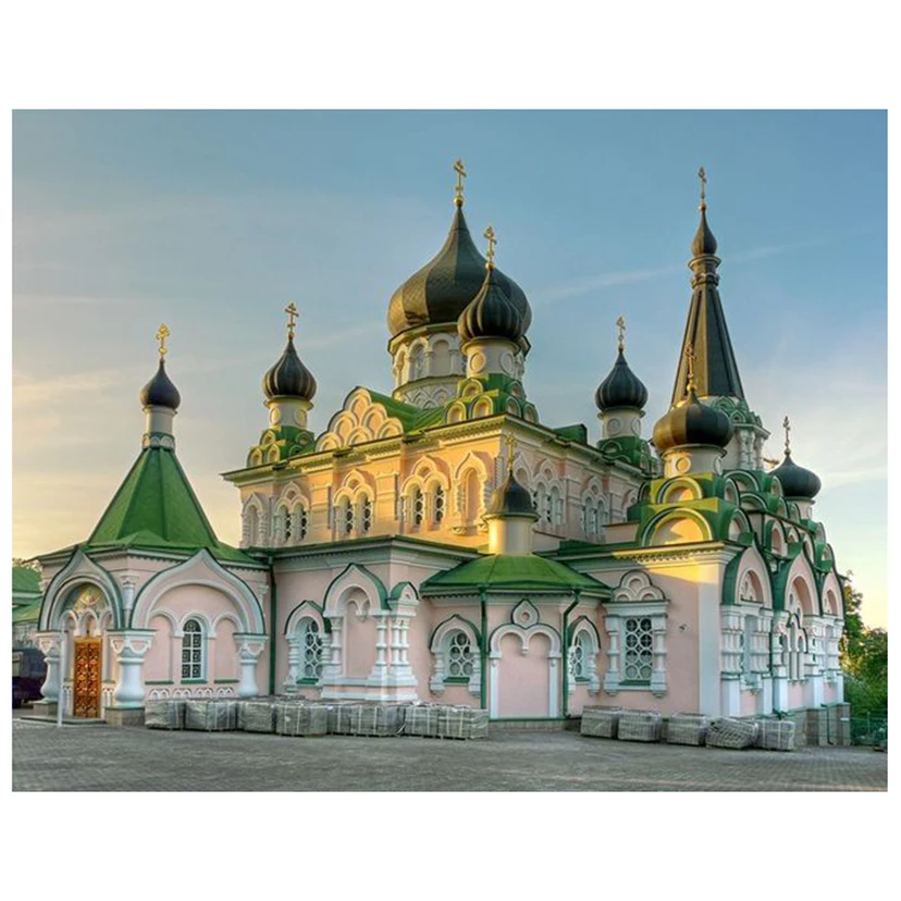 Diamond Painting DIY Landscape Russian Church Cross Stitch Full Square Round Drill Embroidery Handmade Home Wall Decor FH607