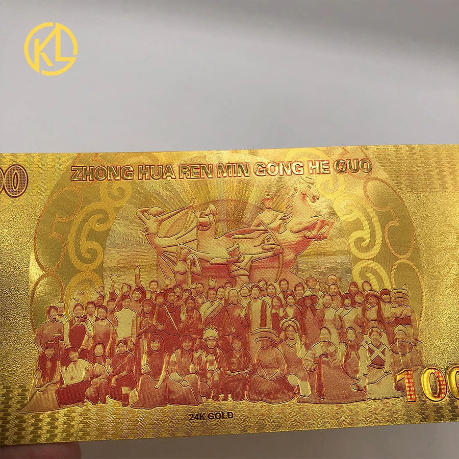 1000pcs/lot Nice 24k Gold Banknote With Chinese Dragon Design China 1000 RMB Banknote For Money Collection