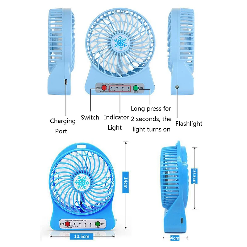 Ventilatore di raffreddamento portatile ricaricabile a LED ventilatore di raffreddamento ad aria Mini scrivania USB 18650 ventilatore condizionatore d'aria domestico wiatrak elektryczny