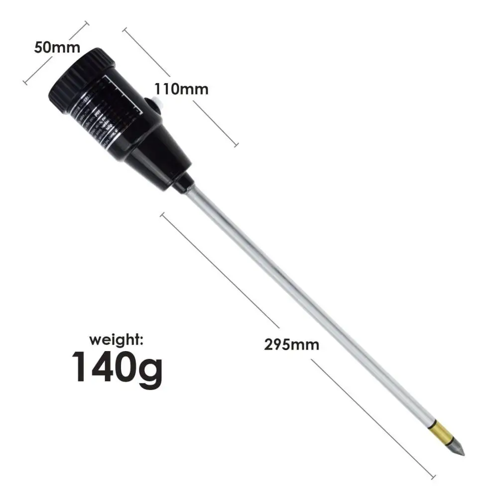 ZD-06 Soil pH & Moisture Tester Meter with 295mm Long Electrode Probe Waterproof Soil Tester Kit Tools for Indoor & Outdoor