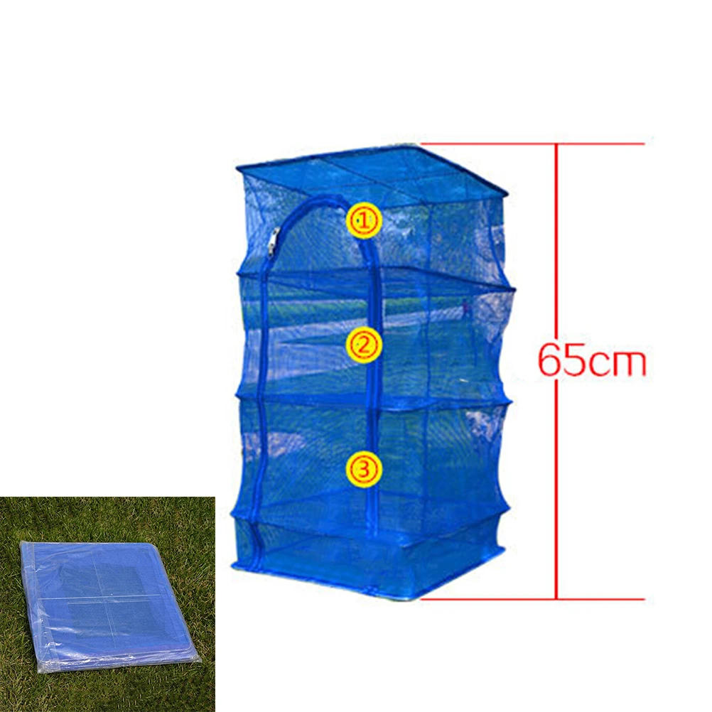 New Arrival 3 Layer Shelf Hang Cage Fish Rack Outdoor Hanging Drying Tableware Food Dry Net