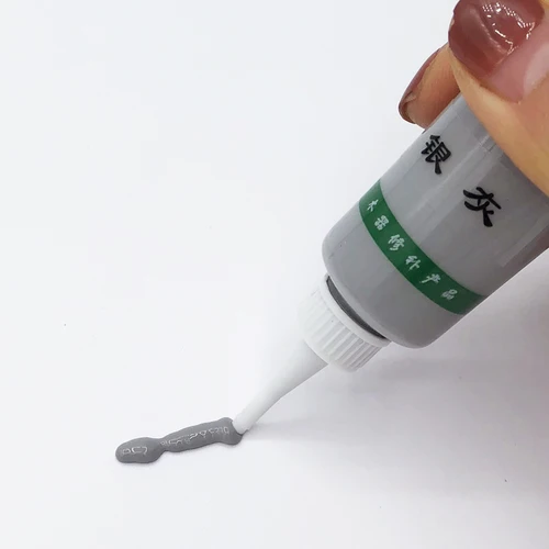 Imagen 2 del producto Pintura de madera, pasta de reparación de muebles para reacondicionar puertas y suelos, removedor de grietas y agujeros para rayones, gris plateado, 18g