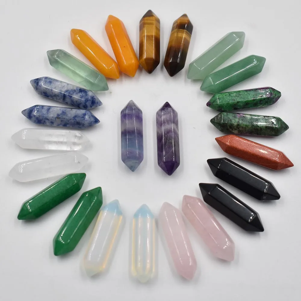 Neue Mode, gute Qualität, Naturstein Amethyst-Säulenanhänger ohne Loch, Schmuckzubehör, 24 Stück/Los, Großhandel, kostenloser Versand. – Detail 1