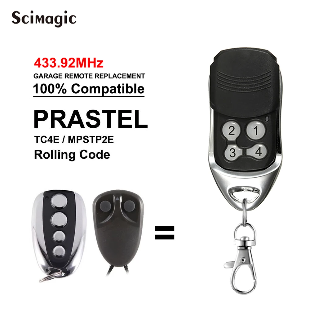 PRASTEL Garage Remote Control Replacement PRASTEL MPSTP2E TC4E Rolling Code & PRASTEL MPSTF2E MPSTF3E MPSTF4E Fixed Code 433.92