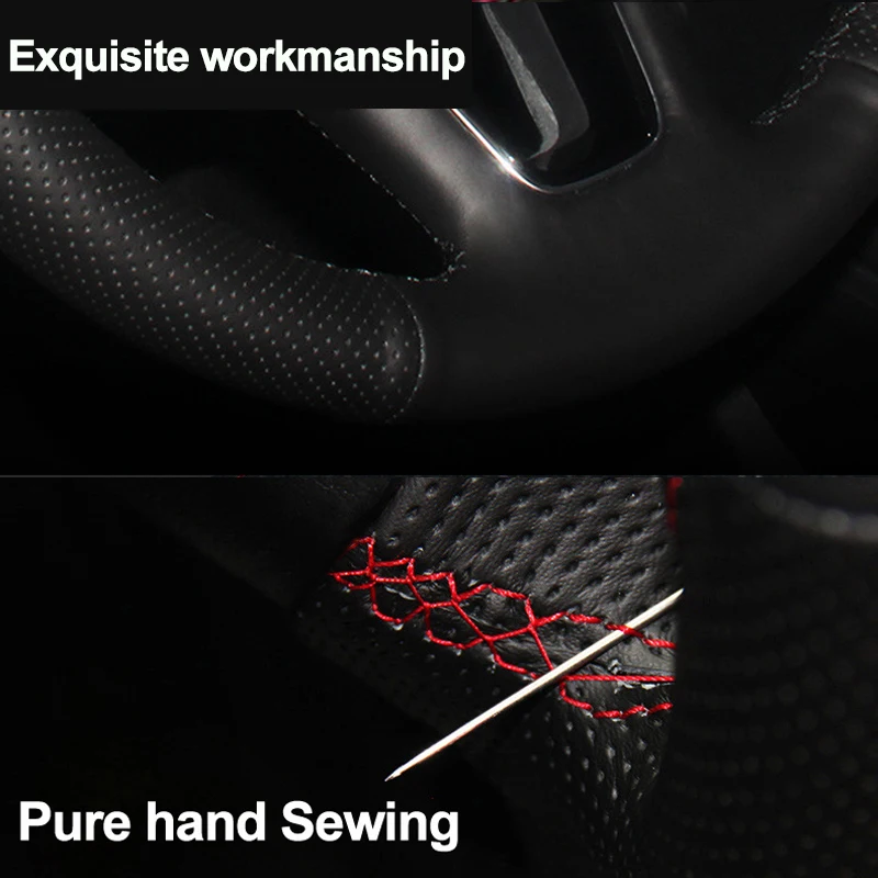 Hand Sewing Car Steering Wheel Cover Leather Suede Wrap For Volvo V70 S80 2012-2016 V40 S60 V60 2011-2019 XC60 XC70 2012-2017