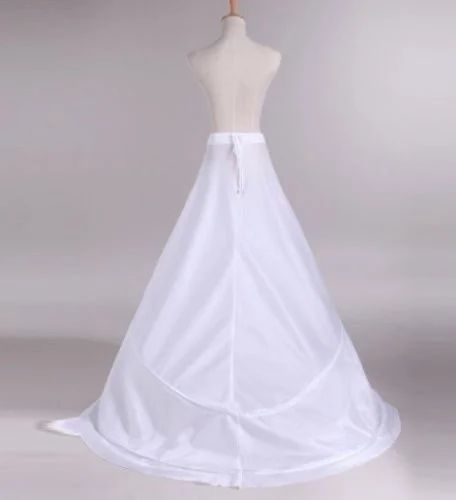 Train Hoop Skirt New 2 Rings White Wedding Dress Underskirt Petticoat