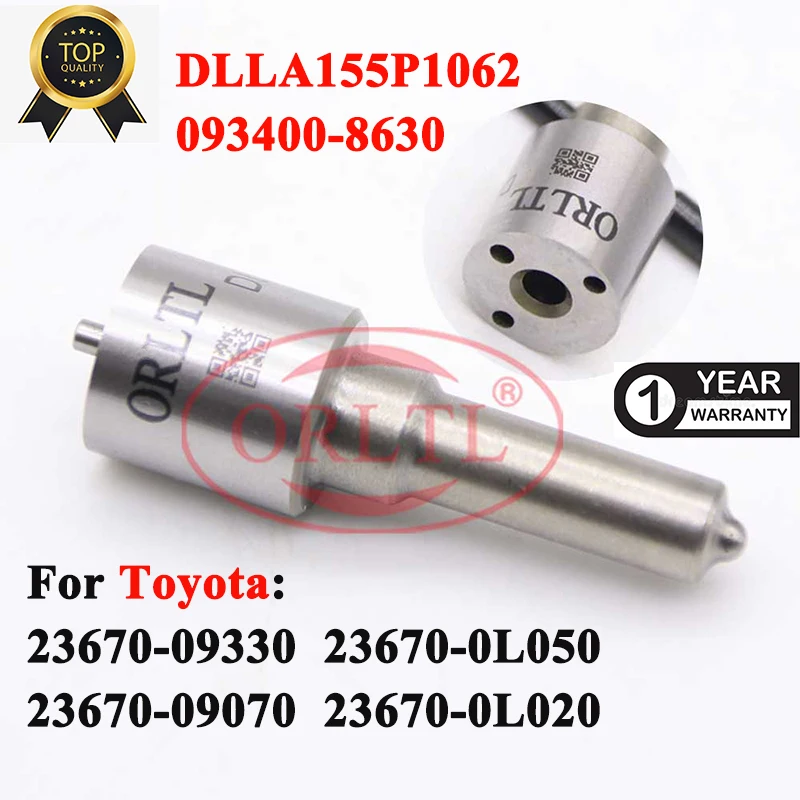 Common Rail Nozzle DLLA155P1062 Black Needle Sparyer 093400-8630 For Injector 23670-09330, 23670-0L050, 23670-0L020, 23670-09070