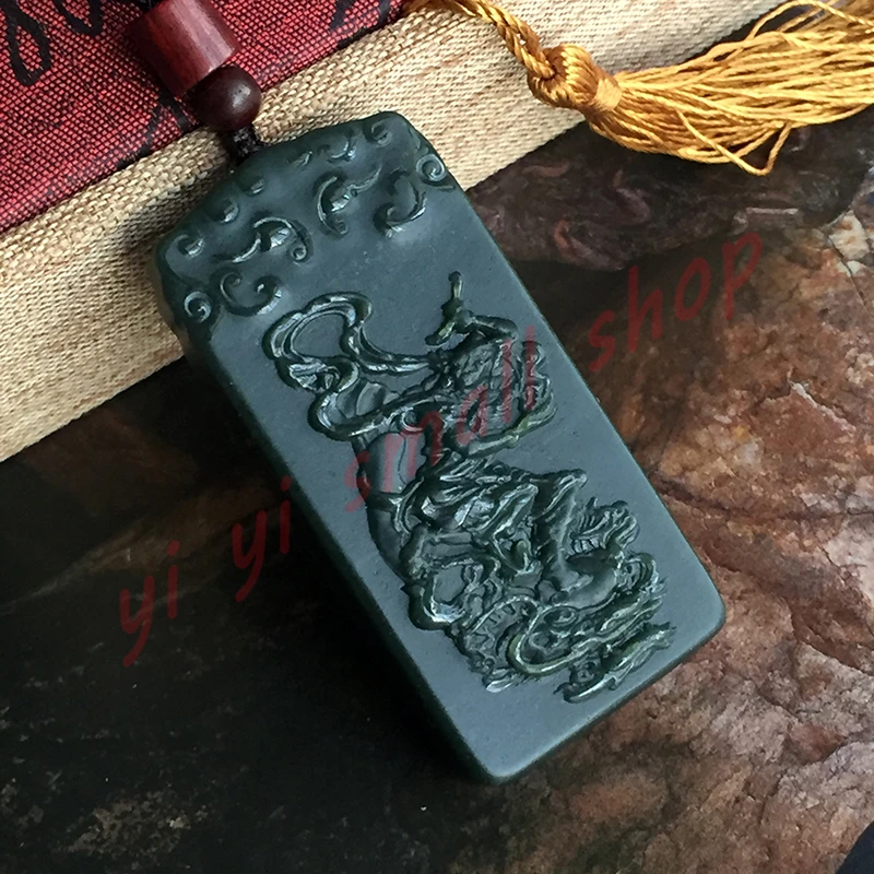 Taoism Hotan Gray Jade, Jiutian YingYuan Thunder, Tianzun Taboo Order Pendant, Taoist Magic Tools