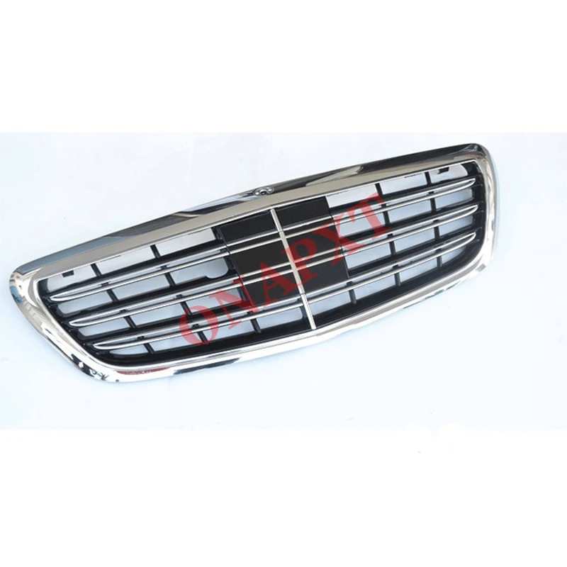 For Mercedes-Benz S-Class W222 Car Styling Middle grille ABS Grill Vertical Bar For AMG S65 S300 S400 S500L Not For Distronic