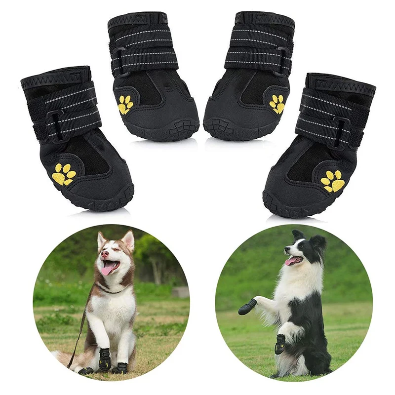 1set Dog Shoes Pet Big Dog Shoes Golden Retriever Shepherd Samoyed Waterproof Outdoor Products Waterproof Dog Boots