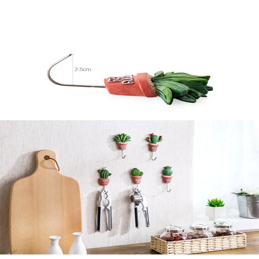 artificial plants Resin cactus wall decoration hanging hook home ornament Succulents tree branch