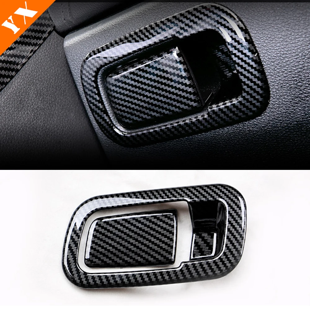LHD For Honda Civic 10th Accessories 2016-2020 ABS Carbon Interior Trim Car gear shift handle knob decor sticker cover 6