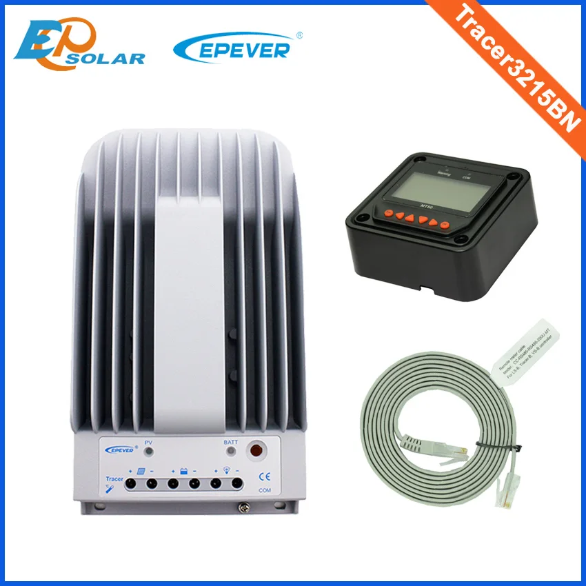 EPSOLAR 30A MPPT Solar Charge Controller 12V 24V Tracer3215BN 30A MPPT Controller with MT50 LCD Display Remote EPEVER