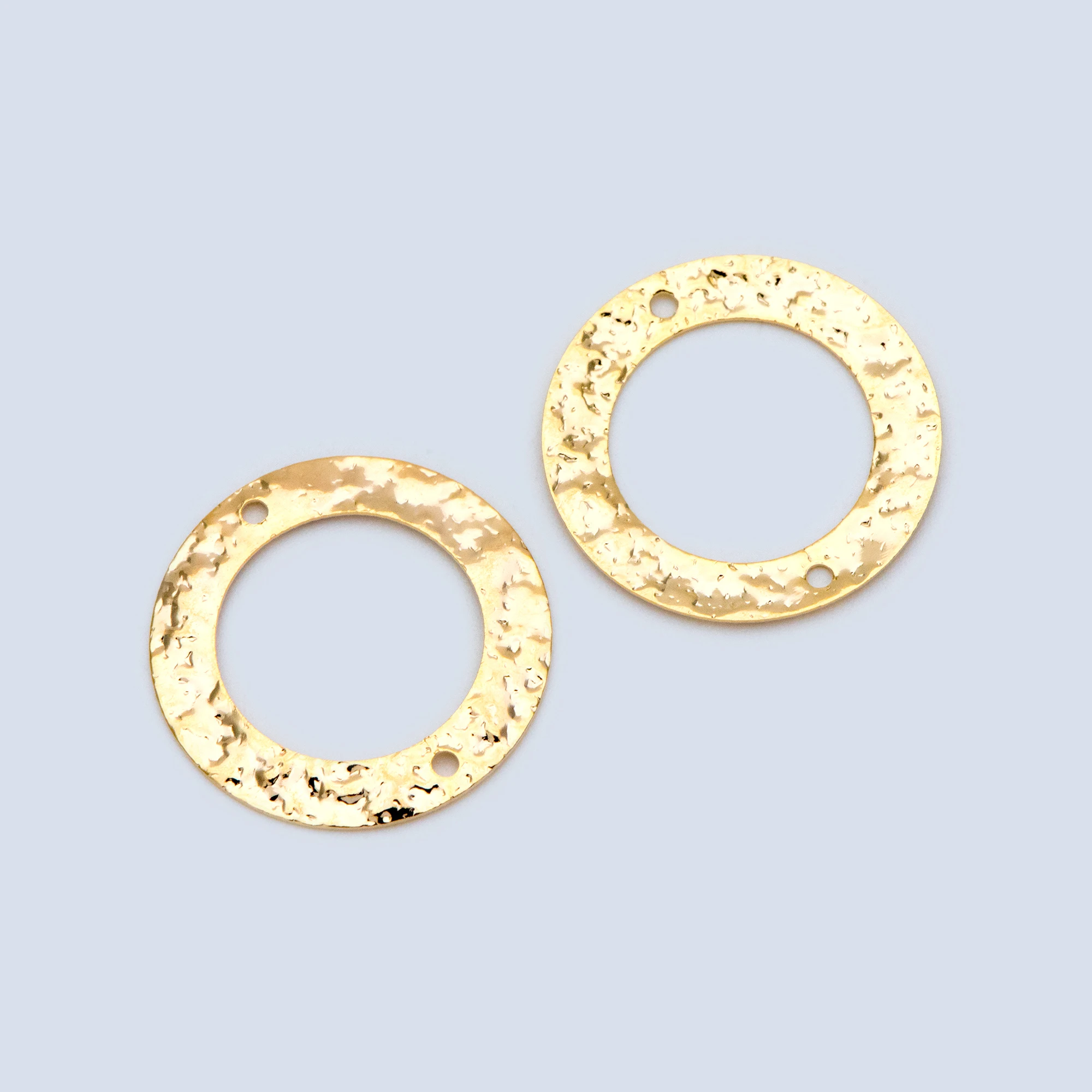 

10pcs Circle Disc Connector Pendant 21mm, Gold Plated Brass Geometric Hammered Charms For Jewelry Making DIY (GB-1402)