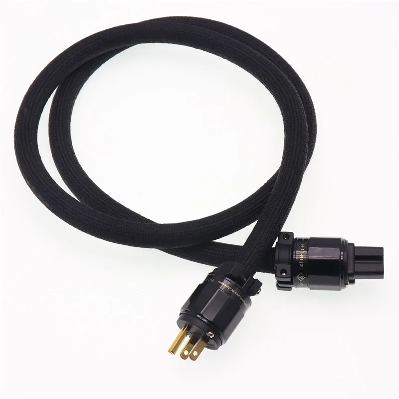 

Free Shipping HIFI Audio Power Cable Power Cord with US AU EU Plug carbon fiber cable line hifi audio cable