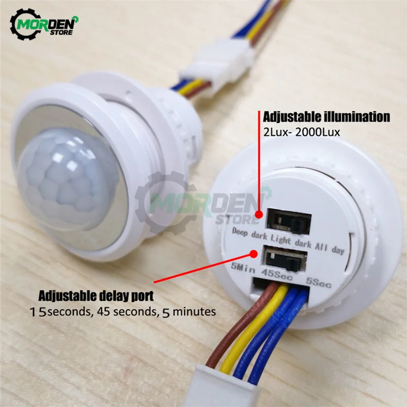 AC 85V-265V LED Embedded PIR Infrared Detector IR Infrared Motion Sensor Switch  Switch for Home Lighting Induction