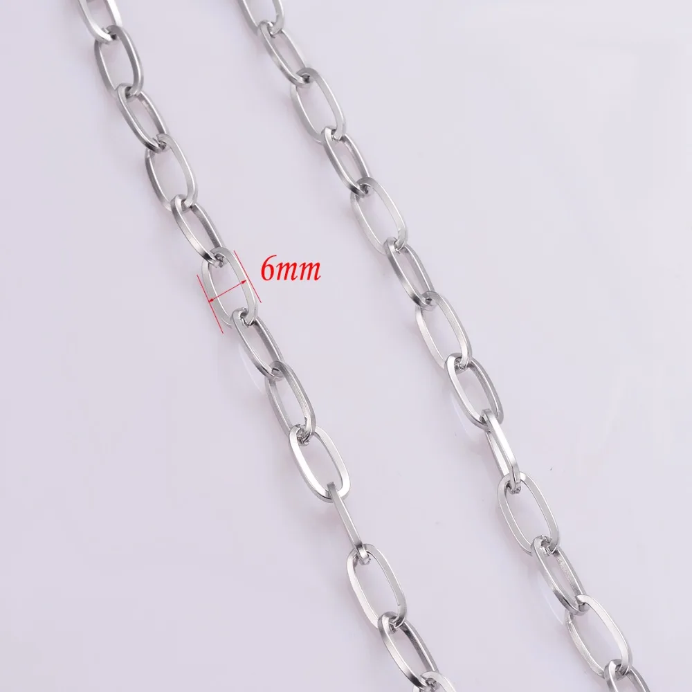 Großhandel 2 Meter/Packung Breite 6mm*12mm Edelstahl Ovalgliederkette O-Kreuzkette für DIY-Schmuckherstellung – Detail 5