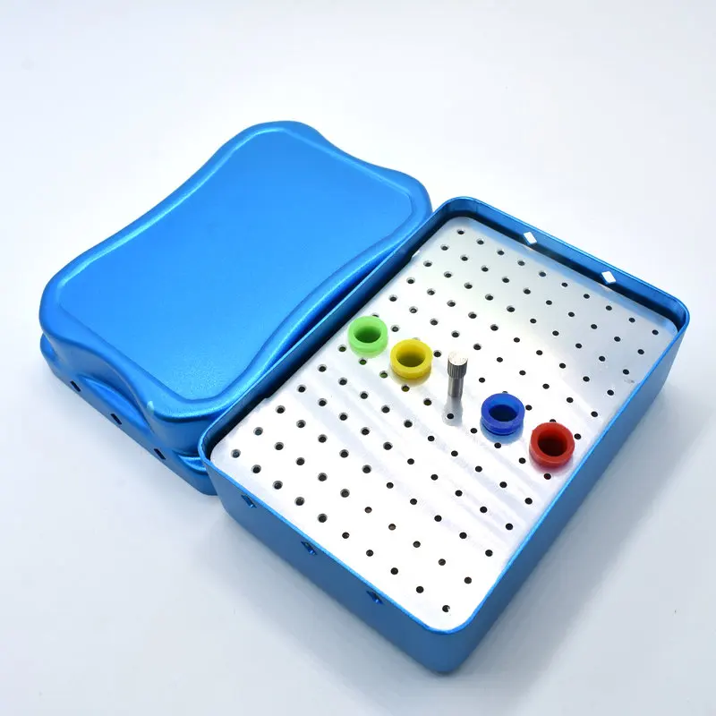 Dental 120 Holes Disinfection Endo Files Holder Box Autoclave Sterilizer Case Burs For Oral Care Tools Random Color