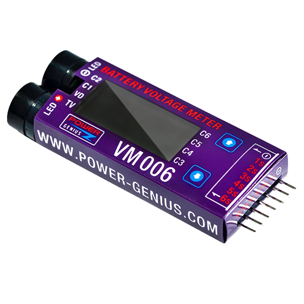 1pcs Voltage Meter VM006 1-6S LiPo Battery Accurate Battery Voltage Meter With LCD Liquid Crystal Display Alarm For RC Battery